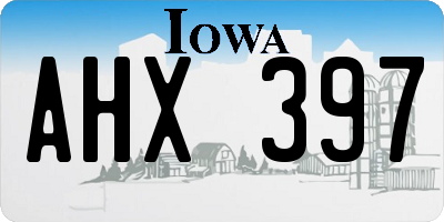 IA license plate AHX397