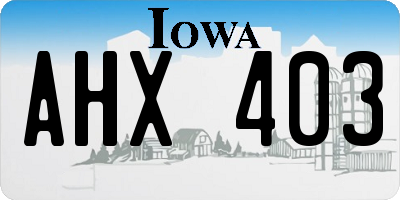 IA license plate AHX403