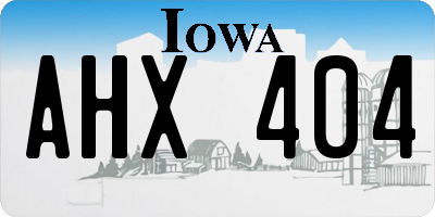 IA license plate AHX404