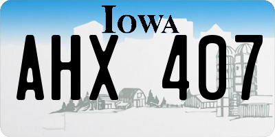 IA license plate AHX407