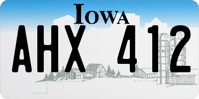IA license plate AHX412