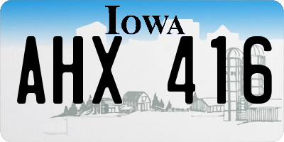 IA license plate AHX416