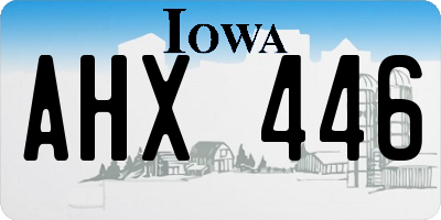 IA license plate AHX446