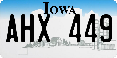 IA license plate AHX449