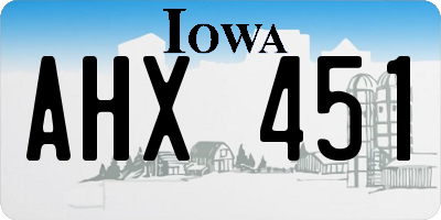 IA license plate AHX451