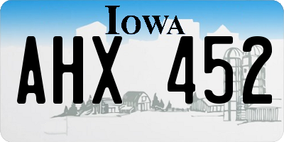 IA license plate AHX452
