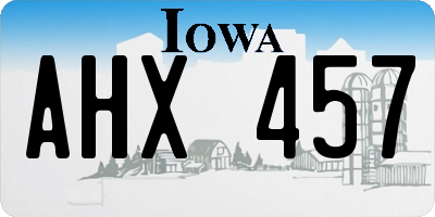 IA license plate AHX457