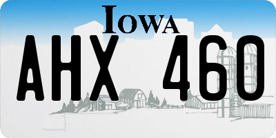 IA license plate AHX460
