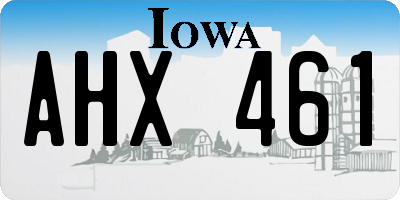 IA license plate AHX461