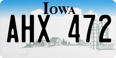 IA license plate AHX472