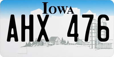 IA license plate AHX476