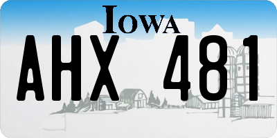 IA license plate AHX481