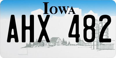 IA license plate AHX482