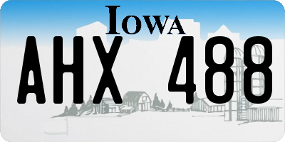IA license plate AHX488