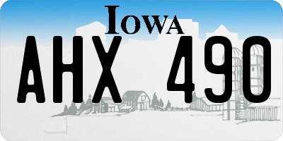 IA license plate AHX490