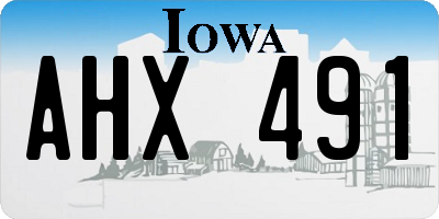IA license plate AHX491