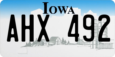 IA license plate AHX492