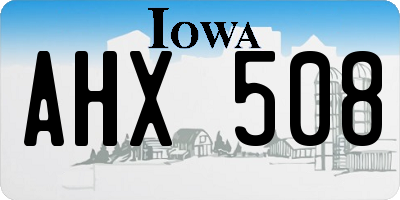 IA license plate AHX508