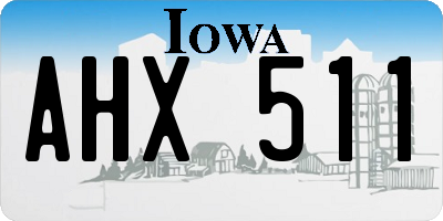 IA license plate AHX511