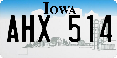 IA license plate AHX514