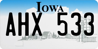 IA license plate AHX533