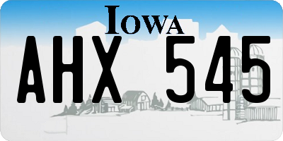 IA license plate AHX545