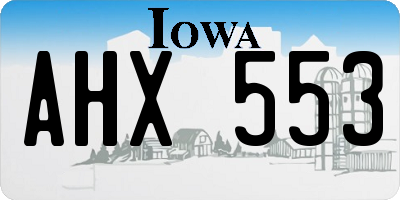 IA license plate AHX553