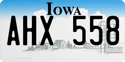 IA license plate AHX558