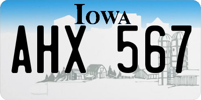 IA license plate AHX567