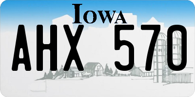 IA license plate AHX570