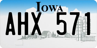 IA license plate AHX571