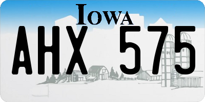 IA license plate AHX575