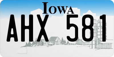 IA license plate AHX581