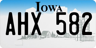 IA license plate AHX582