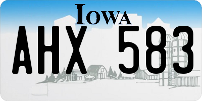 IA license plate AHX583