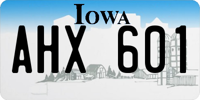 IA license plate AHX601