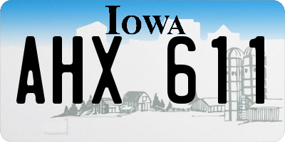 IA license plate AHX611