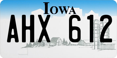 IA license plate AHX612