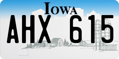 IA license plate AHX615