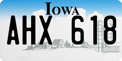 IA license plate AHX618