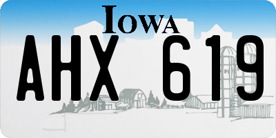 IA license plate AHX619