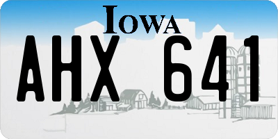 IA license plate AHX641