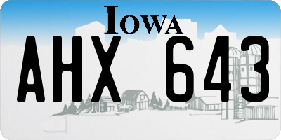 IA license plate AHX643