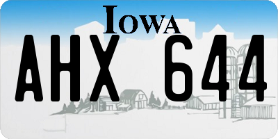 IA license plate AHX644