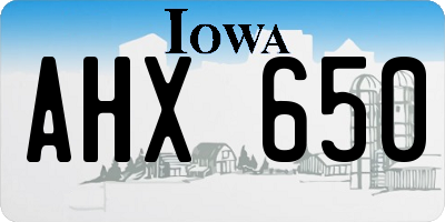 IA license plate AHX650