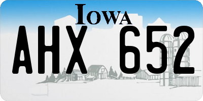 IA license plate AHX652