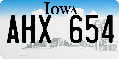 IA license plate AHX654