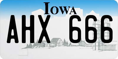 IA license plate AHX666