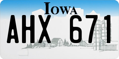 IA license plate AHX671
