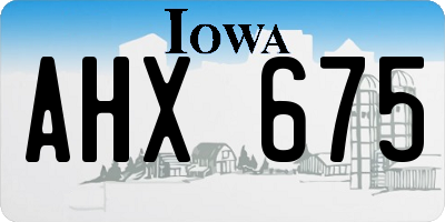 IA license plate AHX675